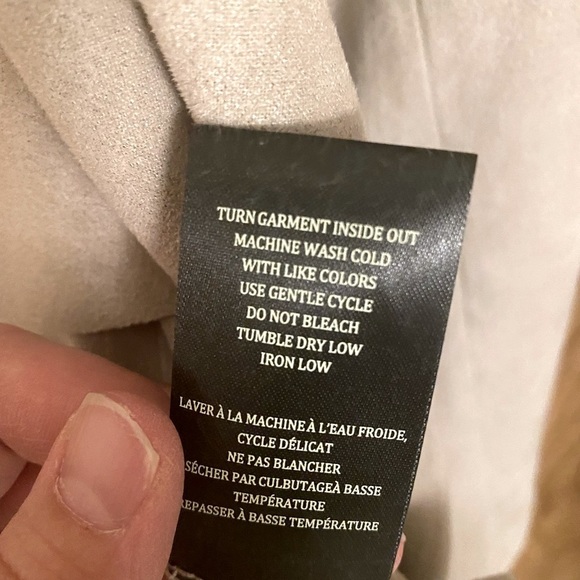 BLANK NYC Faux Suede Drape Jacket | Taupe | Medium - Picture 12 of 16